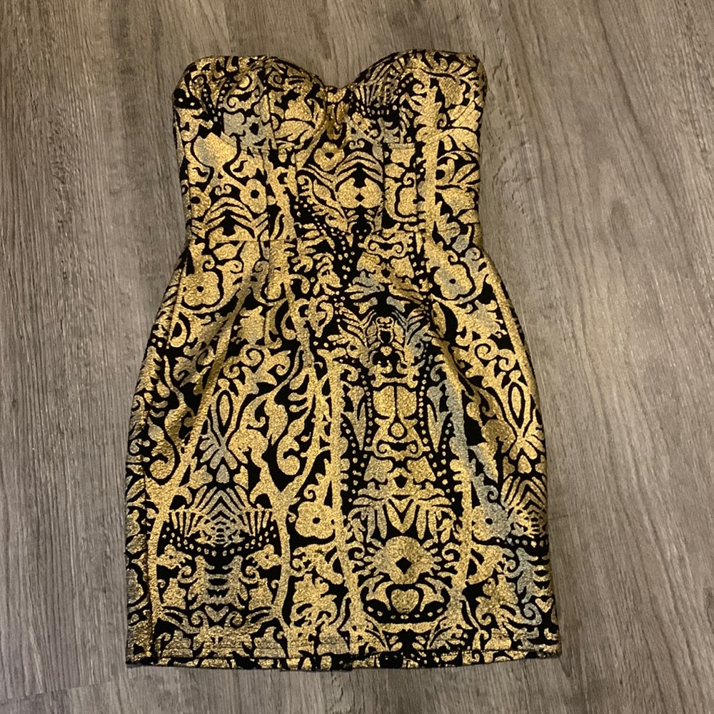 Ark & Co Black and Gold Dress Size S